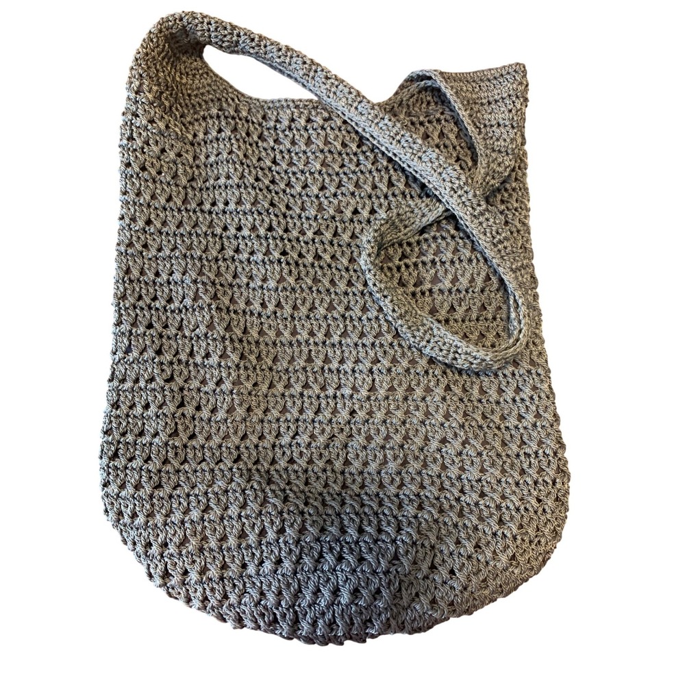 Crochet Hobo Bag Boho Knit‎ Shoulder Tote Lined Beach Vacation